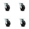 Service Caster 5 Inch Rubber on Steel Caster Set with Roller Bearing and Swivel Lock SCC SCC-30CS520-RSR-BSL-4 - alternate 1